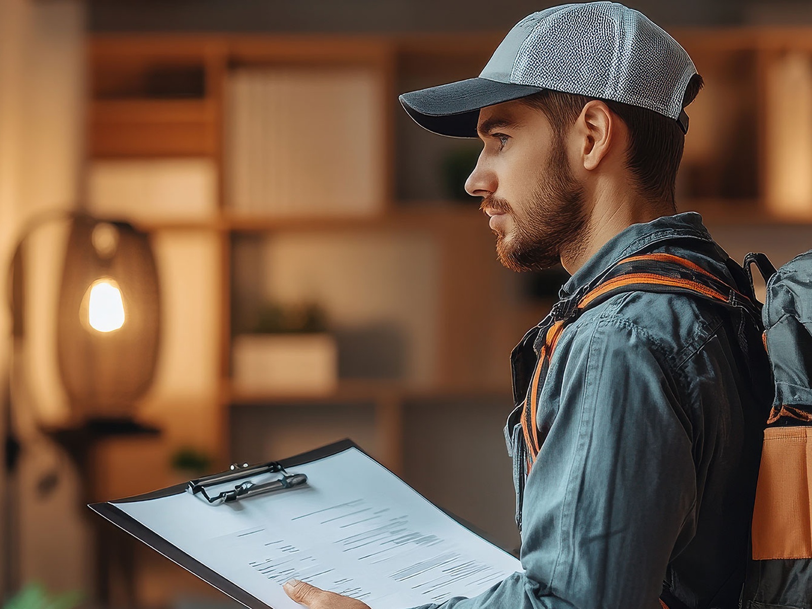 PrecisionPro technician completing an audit-ready inspection report at a commercial site